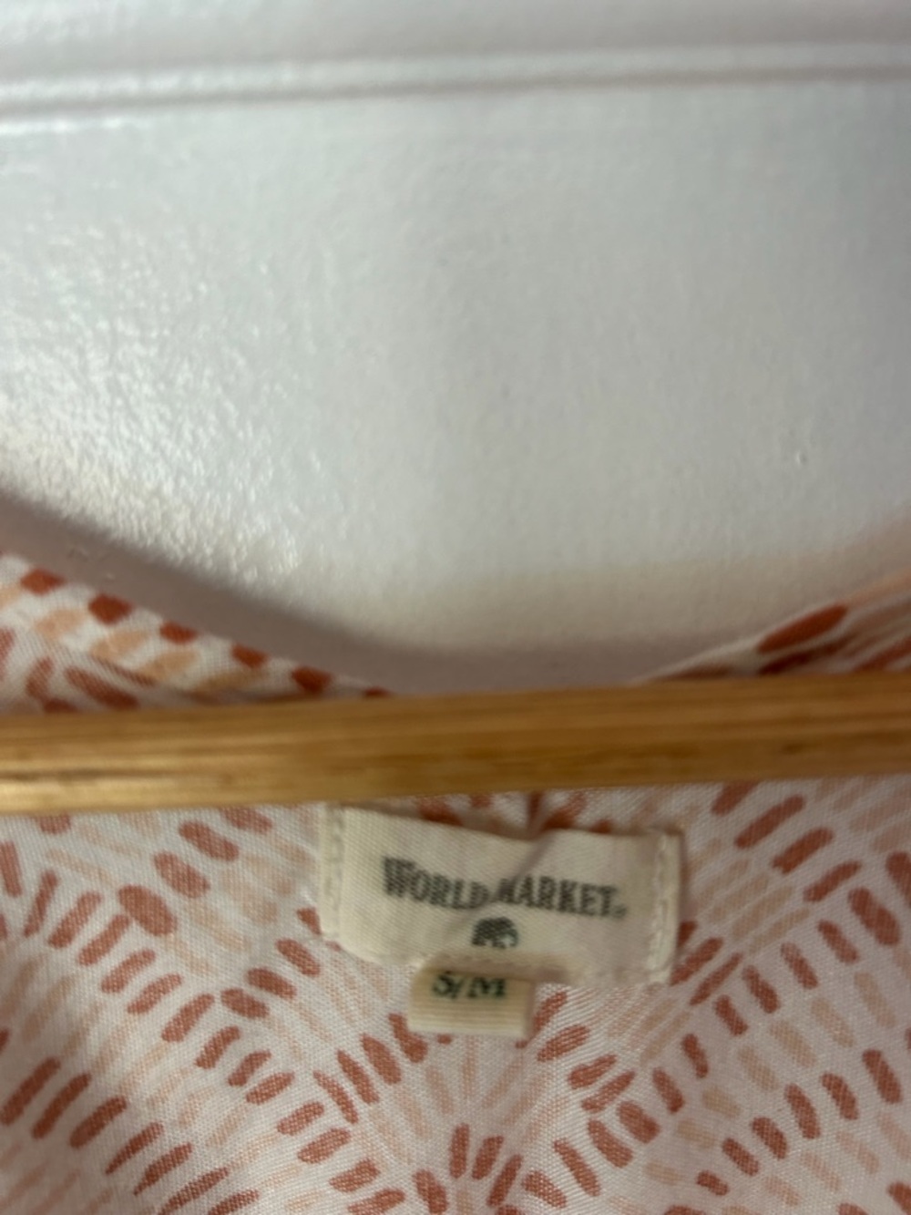 Cost Plus World Market Cream and Rust Patterned Maxi Dress - Picture 2 of 4